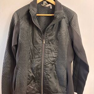 Athleta Black Quilted Utility Jacket